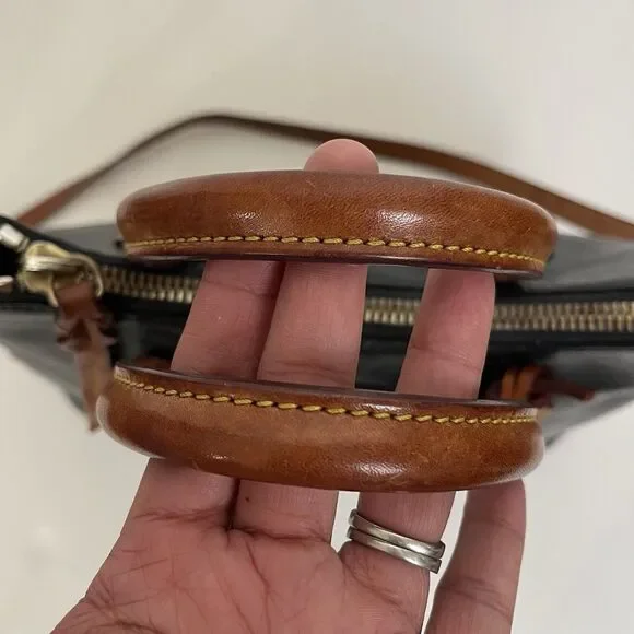 Dooney Bourke Florentine Vacchetta Leather Satchel Crossbody Old Money Heritage - Picture 7 of 13